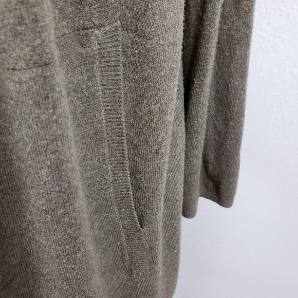 Eileen Fisher green open front hooded cardigan - Picture 7 of 8